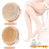 Naturlig exfolierande borst Badborste trägropp Massage Spa Dry Brush - Bad Borste Set Bathing Body JN10