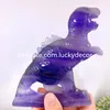 Natural Fluorite Dinosaur Statue Sculpture Home Decor Collectible Healing Reiki Metaphysical Mineral Crafts Hand Carved Quartz Crystal Stone Animal Kids Gift