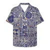 Chemises décontractées pour hommes Polynesian Tribal Fijian Totem Tattoo Fidji Prints Hawaiian Shirt For Men Cuban Collar Fashion Streetwear Summer Short