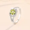 S925 Sterling Silver 1CT Moissanite Zircon Wedding Rings Kvinnor V-formade Square Bag Deluxe Tillverkare grossist