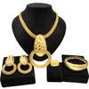 Wedding Jewelry Sets Jewelry For Women Necklace Earring Set Dubai Gold Plated Pendant Fashion Bracelet Ring Party Gift Everyday Wear 230609