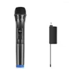 Microfoons Draadloze microfoon UHF dynamisch met LED-display voor conferentie Karaoke thuiscomputer Live microfoon-zwart