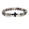 Kościa Jezus Cross Bransoletka biżuteria dla kobiet Men Kamień Naturalny Elastyczne Elastyczne Bracelets Drop dostawa dhbmb