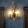 Wall Lamps Vintage Antler Lamp For Bedside Bedroom Sconce Retro Stair Light In Hallway Corridor Living Room Foyer Lobby