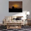 Realistische Landschafts-Leinwandkunst, Sunset Brothers von Caspar David Friedrich, Gemälde, handgefertigt, romantische Badezimmerdekoration