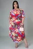 Nya modekvinnor Summer Plus -storlek Känsla bortskämd tryckt Maxi -klänning Casual Dress