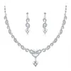 Halsbandörhängen Set 20set/Lot Style Elegant Women Fashion Heart Pendant Jewelry Crystal