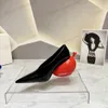 2023 High Quality Designer Dress Shoes Women Balloon High Heels Red Black Fashion Pointed Bridal Engagement Leather Sole Holiday Banquet Womens High H b48Z#