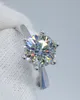 Заказ клиента: DF Color 0,1CT, 40 кусочков, 1,2CT, 1 кусок, 18 кдф цвет 1CT Каменный кольцо с шестью кольцами