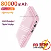 Bezpłatne dostosowane logo 80000 mAh Power Banks Zewnętrzna ładowarka akumulatorowa Szybka ładowarka PowerBank Przenośna ładowarka zasilacza dla iPhone'a