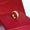3mm 4mm 5mm 6mm Titanium Steel Sier Love Ring Men and Women Rose Gold Jewelry For Lovers Par Rings Gift With Drill Wite Box