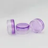2G fioletowe puste kremowe butelki kosmetyczne z śrubą, próbki balsamu do ust mały wyświetlacz PS pojemnik 2G plastikowy krem