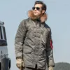 Vestes pour hommes Bomber militaire tactique Parka Pilot Veste à capuche en duvet Col en plumes Plusieurs poches pour hommes - Manteau d'hiver à 20 degrés