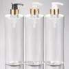 500 ml 12 pcs/lot bouteille PET transparente avec pompe en aluminium doré, lotion vide/lavage des mains/shampooing/hydratant/eau pour le visage Oqvmg