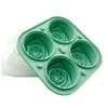 3D Rose Ice Molds 2.5 Inch, Large Ice Cube Trays, Make 4 Giant Cute Flower Shape Ice, Silicone Rubber Fun Big Ice Ball Maker