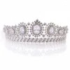 Hårklipp Brudtillbehör Gift Zircon Rhinestone Crownpiece Wedding Dress Style Tiara