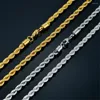 Chains Fashion Twisted Rope Link 3/5mm Gold Color Stainless Steel Necklace For Men Women Hip Hop Chain Jewelry Gifts