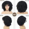 Синтетические чернокожие женщины парик с челкой афро странные вьющиеся парики африканская бомба парик скрученные брюнетки коричневые натуральные парики курдфактор