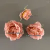 Dekorativa blommor 3st konstgjorda huvud Silk Peony Fake Flower For Hair Smycken Diy Decor Birthday Wedding Party Decoration