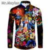 Men's Casual Shirts Funny Circus Clown 3D Shirt Hawaii Men Spring Long Sleeve Oversized 5XL Camisas Masculinas955 230609