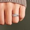 Anelli a grappolo in Hollow Mountain River Ring Vintage Wedding Women Girls per gioielli di moda regalo taglia 6-10