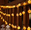 Decorazioni da giardino Luci a stringa solare Outdoor 100 Led Globo di cristallo Impermeabile Festoon Fairy Light per Christmas Ramadan Decor 230609