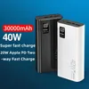 Free Customized LOGO Power Banks 30000mAh Portable Charging Poverbank Mobile Phone LED Mirror Back Pover Bank External Battery Pack Power bank