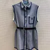 Designer women's dress brand fashion clothing retro washed enhancement street casual denim dress clothing