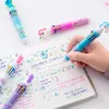 Ballpoint Pens 10 PCS Flamingo Unicorn Dinosaur Cartoon Head Ten Color Point Pert Pen Student Studetery Doodle Pen Wholesale 230609