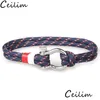 Bracciale in paracord a catena stile navy con ciondolo a ferro di cavallo fibbie europee ideale per uomini e donne di sopravvivenza Drop Delivery Brace Dhzuw