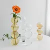 Jarrones florero de cristal para decoración del hogar terrario decorativo adornos de mesa nórdicos