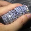 Eheringe Großhandel Band Versprechen Ring 925 Sterling Silber Diamant CZ Verlobung für Frauen Männer Finger Party Schmuck 230609