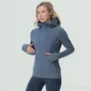 Lu Align Lu Scuba Giacca fitness da donna Felpa con cappuccio Yoga Full Zip Esercizio Giacche con cappuccio Cappotto casual completo con cappuccio Felpe da jogging tinta unita