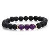 Bärade 8mm designer lava rock pärlor charms armband eterisk olja diffusor elastisk natursten för män tiger ögon chakra mode dr dhslw