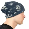 Basker vintage nautiska ankare skallies mössor kepsar unisex vinter varm stickad hatt vuxen seglingssegnhuv