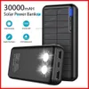 LOGO personalizzato gratuito 30000mAh Banche di alimentazione potenti solari Stazione di ricarica esterna Batteria di ricambio esterna portatile a ricarica rapida per Powerbank per telefoni cellulari