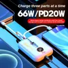 Gratis anpassade logotyp Power Banks 66W Super Fast Charging 10000mAh för Huawei P40 Laptop PowerBank Portable Extern Batteriladdare för iPhone Xiaomi