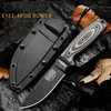 Couteau droit de survie Rowen ESEE-4POD de qualité supérieure 1095 Lame noire en acier à haute teneur en carbone Manche G10 à pleine saveur Couteaux à lame fixe 2 couleurs disponibles