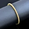 링크 브레이슬릿 Sinleery Ball Bangle Gold Color Round Bead for Women Fashion Jewellry 액세서리 선물 커플 SL167 SSB