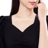 Kedjor Smile Gold Necklace 999 Full Chopin Plain Chain 5G Pure Lock Bone Women's Boutique Jewelry Gift X0044