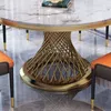 Mode nordiska stilar middag rum möbler runda matbord metallcylinder kaffedisk för hem balkong restaurangdekor