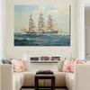 Marine Landscapes Canvas Art Clipper Ship at Sea Hand Painted Frank Vining Smith Painting for Studios Office Decor