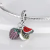 925 plata para pandora dijes joyería cuentas pulsera aguacate cereza fruta encanto fresa Durian