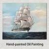 Handcrafted Canvas Art Marine-ship Frank Vining Smith Painting Maritime Melodies Modern Wall Decor