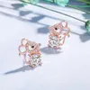 Boucles d'oreilles à tige plaqué argent mignon souris Micro Zircon clous d'oreille femmes bijoux filles enfant cadeau d'anniversaire Animal