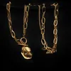Naszyjniki wiszące tytanowe stalowe nieregularny gruby naszyjnik dla kobiet złoty kolor obojczyka moda moda żeńska biżuteria urok biżuterii