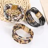 Bracelets porte-bonheur bijoux pour femmes accessoires alliage imprimé léopard couleur aimant boucle cuir corde cuivre Tube perlé Bracelet pour femme