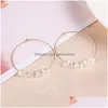 Hoop Huggie Trendy Simple Earring Glass Crystal Bead Dangle Light Weight smycken Tillbehör Golden Sier Plated Wholesale Drop Del Dhhre