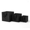 Gift Wrap 100pcs Fruit Flowers Bonsai Packaging Paper Bag With Handle Square Bottom Kraft Black/Brown 4 Large Size SN