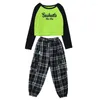 Abbigliamento da palcoscenico Abbigliamento hip-hop cool per ragazze T-shirt a maniche lunghe con top corto verde Streetwear Pantaloni cargo scozzesi per abiti da ballo per bambini